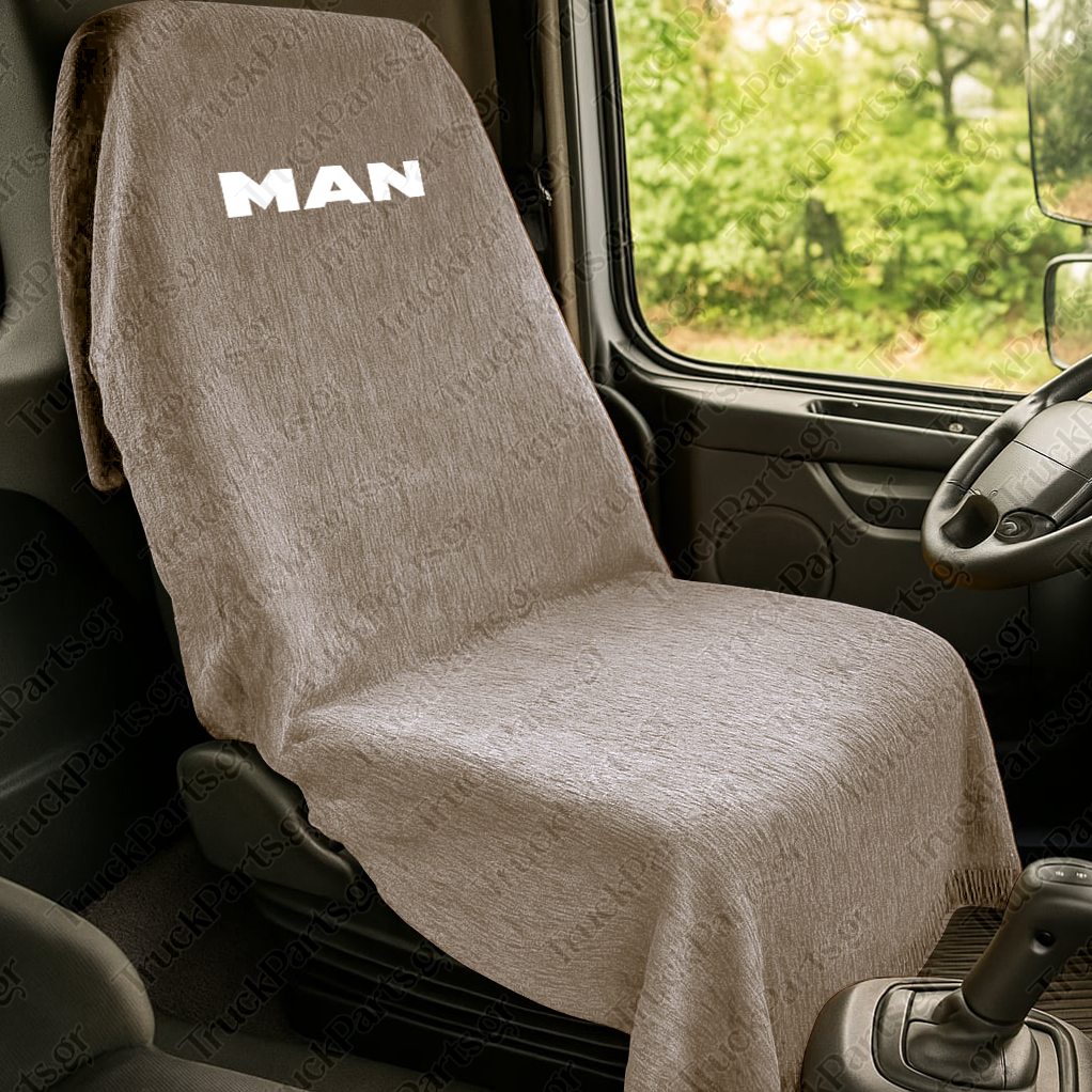 rixtari-kathismatos-fortigou-mpez-me-lefko-logo-man Man Κάλυμμα Καθίσματος Φορτηγού – Ριχτάρι, Μπεζ - Image 1