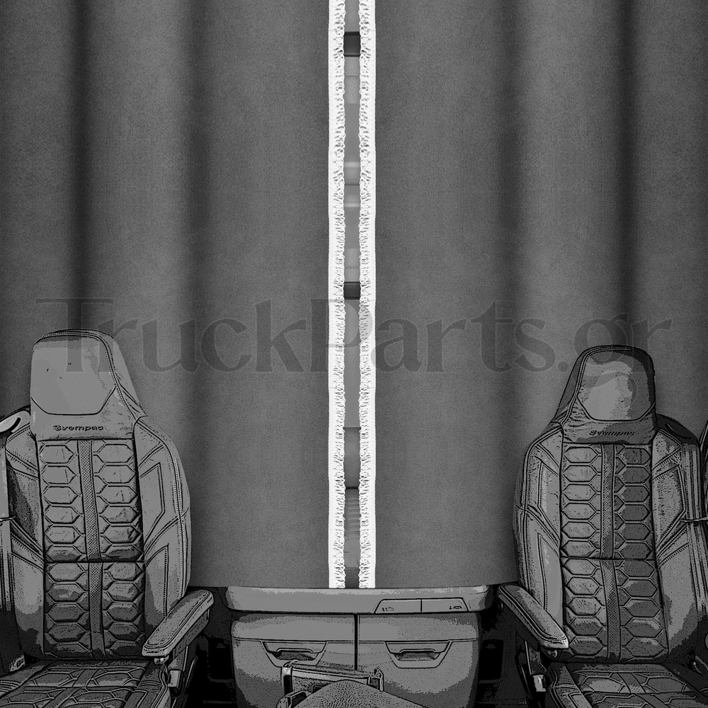 truck-bed-curtains-alcantara-grey-with-white-fringe-4cm-design-3 Volvo Κουρτίνες Κρεβατιού – Αλκαντάρα, Γκρι – Σχέδιο 3 - Image 1