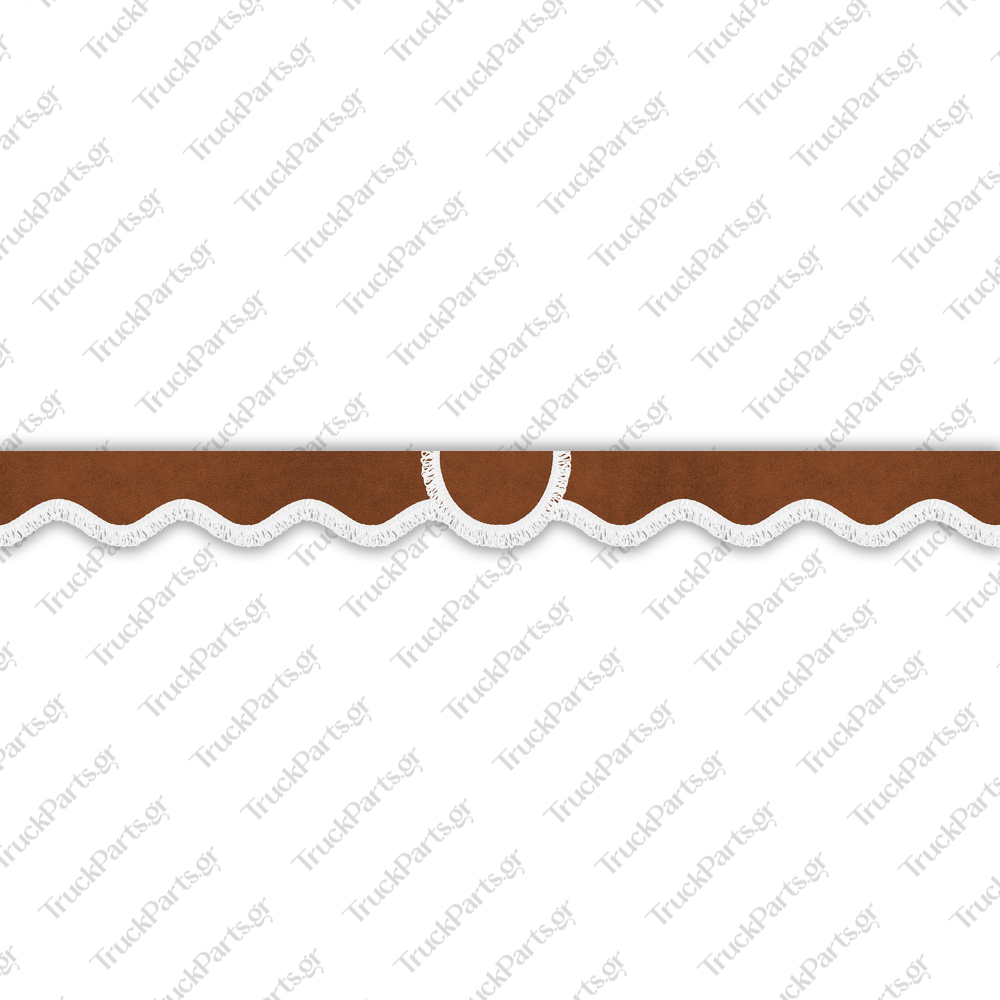 truck-windshield-pelmet-alcantara-taba-with-white-fringe-4cm-design-7 Ford Κουρτινάκι Παρμπρίζ Φορτηγού – Αλκαντάρα – Ταμπά με Λευκό Κρόσι 4 cm – Σχέδιο 7